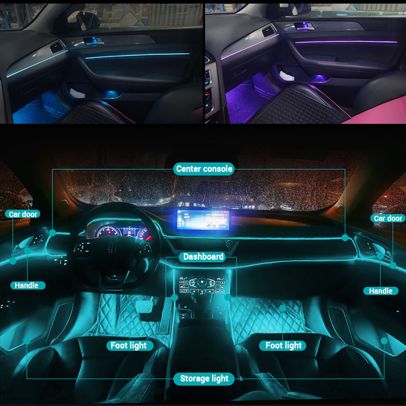 LED Car Foot Ambient Light 26  - Led Ambient Interior Car Lights App Control 评论和价格