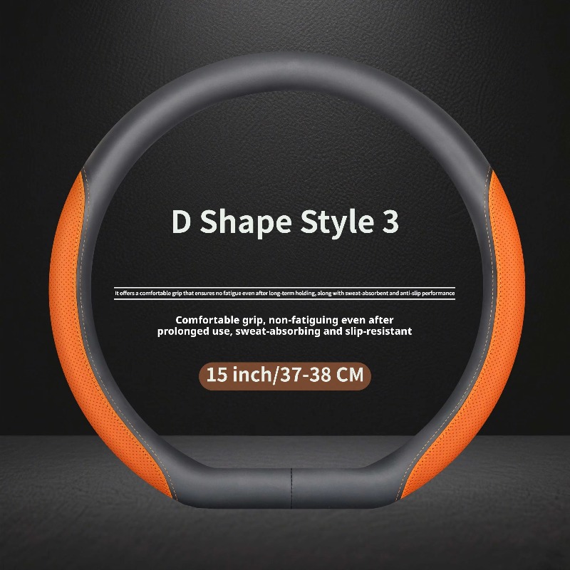 Nappa Leather Universal Steeri - Car Steering Wheel Cover Anti Slip Breathable 评论和价格