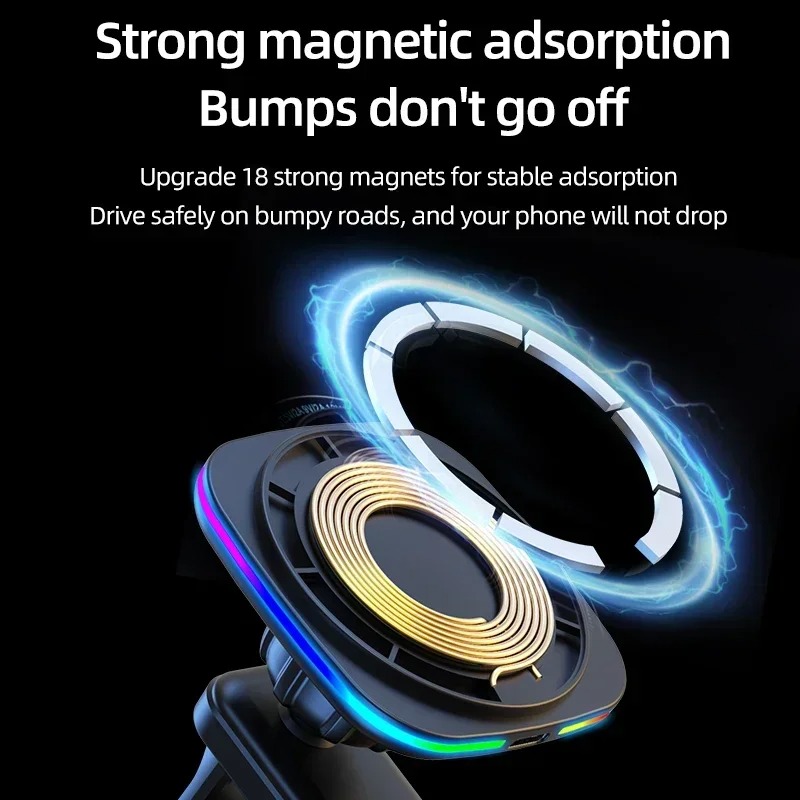15W Magnetic Car Wireless Char - Wireless Car Charger Mount Fast Charging 评论和价格